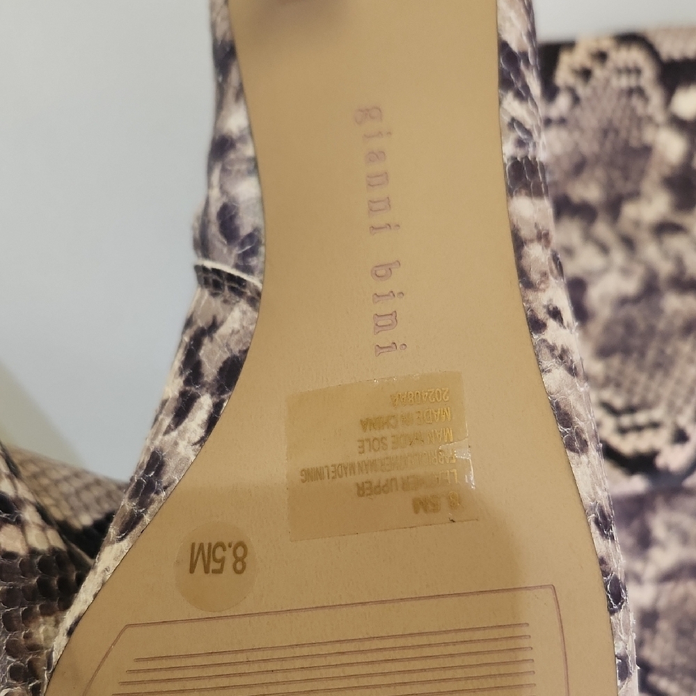 Gianni Bini Over-the-Knee Snakeskin Print Boots - Tan and Black - Picture 5 of 12